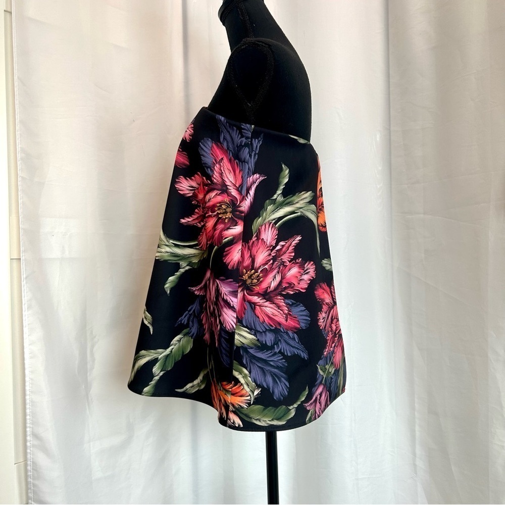 CAMEO black floral flower tropical strapless “Rather Be Bustier” in Night Lily S - Picture 3 of 11